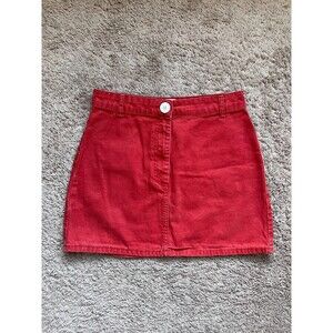 BDG Cotton Canvas Mini Skirt in Poppy Red Size MEDIUM